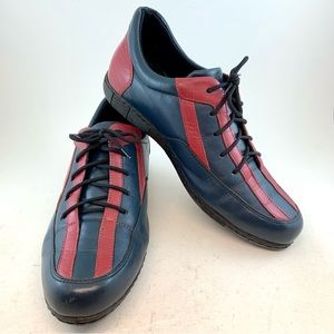 Scarpa Comfort Navy Blue Red Stripes Lace Up Oxfords, size 37 6.5 7